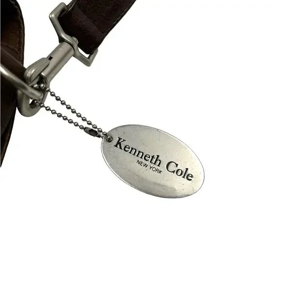 Kenneth Cole Boho Vintage 90s Y2K Boho Aged Leather Crossbody Flap Saddle Bag